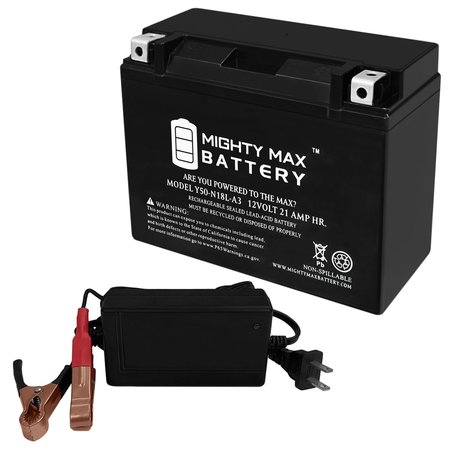 Y50-N18L-A3 Battery for Polaris 750cc Wide Track 96 With 12V 4Amp Charger -  MIGHTY MAX BATTERY, MAX3515467
